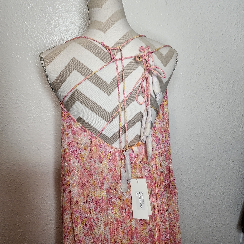 ROCOCO SAND FAYE Maxi Dress in Peach & Butter Yellow Size S - Picture 5 of 10